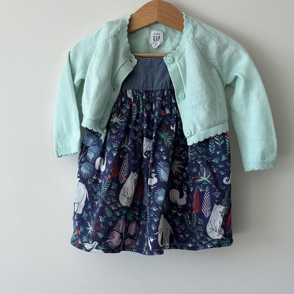 GAP Blue Sundress Sleeveless Spaghetti Strap Casual - Picture 3 of 4